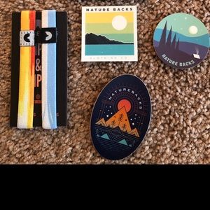 2 Nature Backs flip trip bracelets and 3 stickers